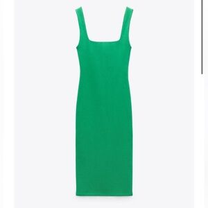 Zara fitted squared neckline dress
